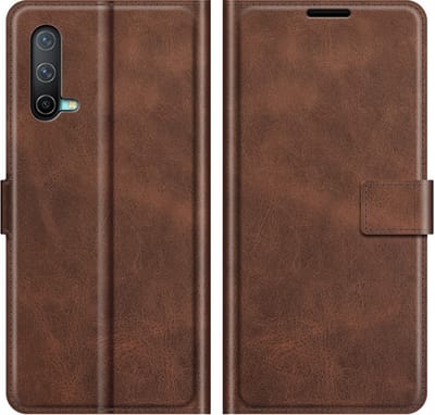 Coverup Hoesje - Geschikt voor OnePlus Nord CE Hoesje - Coverup Deluxe Book Case - Donkerbruin