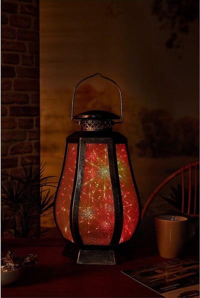 Luxform Hangende Lantaarn - LED sfeerverlichting met 3D effect - 1 stuk - Antieke bronzen kleur met afstandsbediening