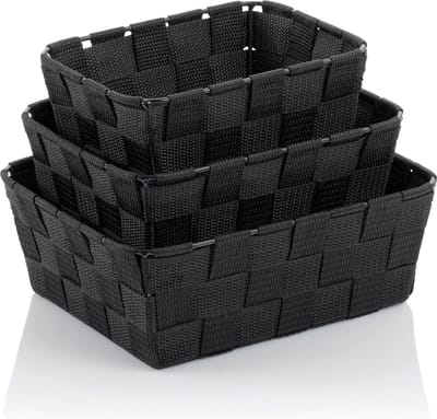Alvaro Mand Set van 3 Stuks - Zwart - Kela