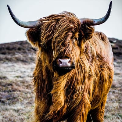 Cow - 100cm x 100cm - Fotokunst op Plexiglas | Wanddecoratie Glasschilderij
