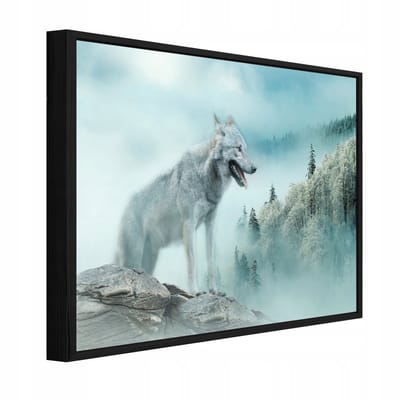 WALLARENA - Schilderij op Canvas 100x70 cm + Schilderijlijst - Canvas schilderij - Wilk motif - Naar de slaapkamer, woonkamer - Op het doek