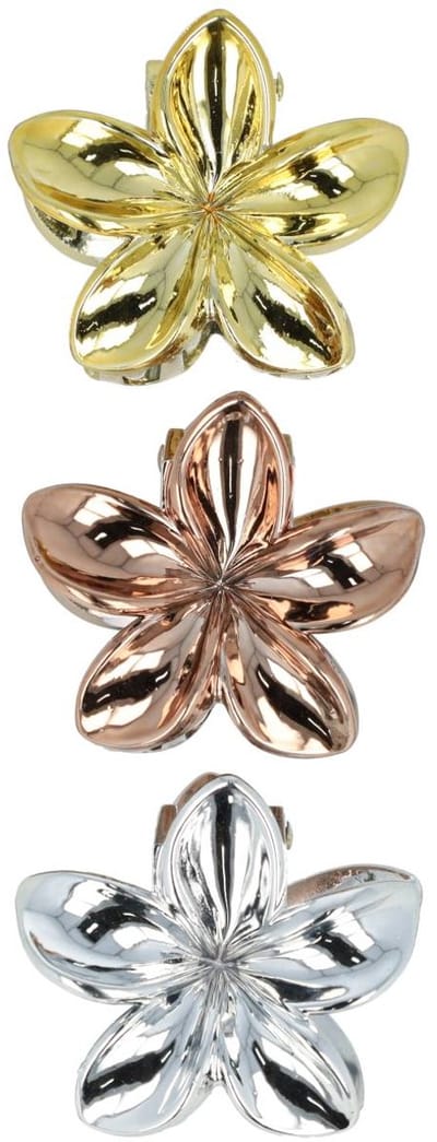 Haarsoires Haarspeld Haarklemmen 4cm – Lelie Bloemvorm – Brons Goud Zilver – Set van 3 - Haarclip Klem - Hair Claw - voor Opsteken Haar - Hair Clip - Decoratieve Haaraccessoire