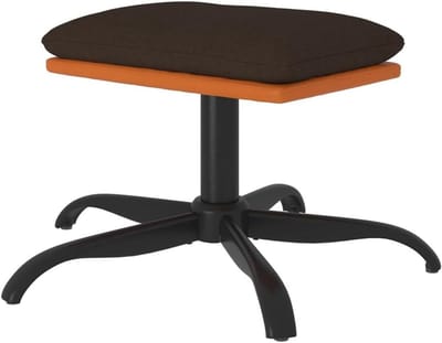 Voetenbank Stof - Zitbank poef - Ontspannen in huis - Combinatie stof leer - 60x60x36 cm - Bruin