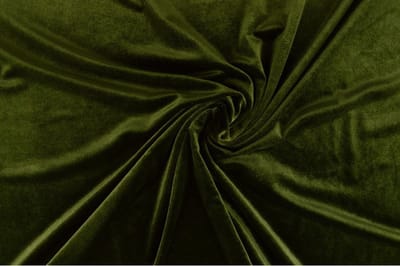 Stretch fluweel - Mosgroen - 1 meter - Per meter - Velvet stof