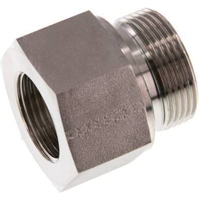 G 1 1/4'' x G 1'' M/F RVS Neusstuk 400 Bar - Hydrauliek - FL2S-MF-STE-114G-100G