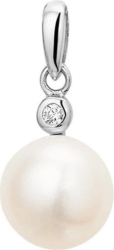 The Jewelry Collection Hanger Parel En Zirkonia - Zilver