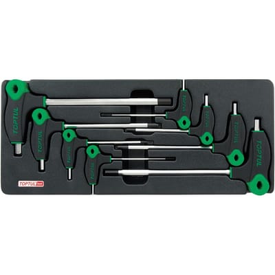 Toptul L-vormige inbussleutelset, 8-delig, 434x176mm inleg