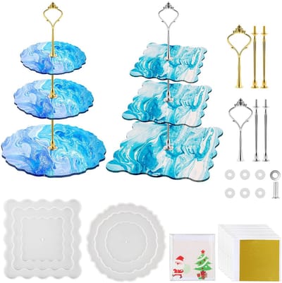 Dailygoody - Epoxyharsvormen - Taarten Maken - Sterk Metalen Frame - Ronde en Vierkante Vormen - Gietvormen voor Taart en Cupcake - Geschikt voor Brui