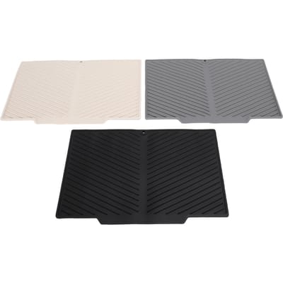 3 pièces Tapis d'égouttage pour vaisselle Incliné Antidérapant Résistant à la chaleur Séchage Rapide Silicone Égouttoir pour Comptoir de Cuisine Évier gray