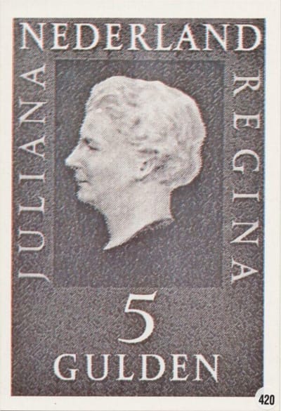 Briefkaart met afbeelding Juliana Regina postzegel