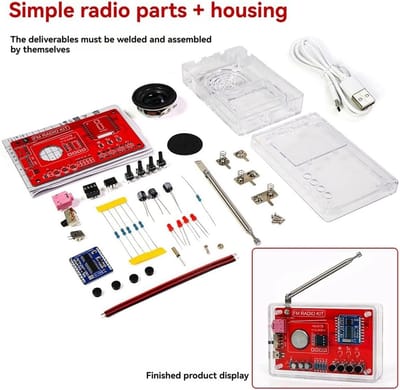 Elektronische FM-radio-set - Solderen praktijkkit - DIY Radio Kit - Radio - Stereo Radio Kit - FM-radioset - met Behuizing -Lasprojecten voor Leren en Onderwijzen