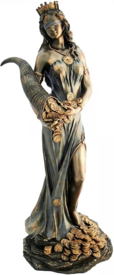 Veronese Design beeld/figuur - Fortuna Romeinse Godin van het Geluk-Lot-Toeval - Hoogte ca. 29cm
