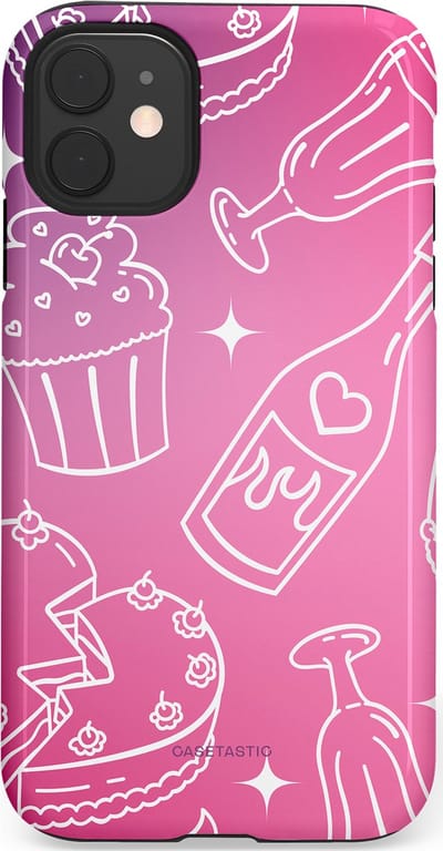 Casetastic Hoesje Geschikt voor Apple iPhone 11 - Stijlvolle Beschermende Duo-layer Case - Roze Gebakfeest