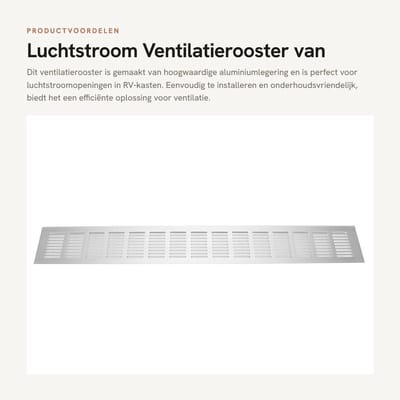 Dailygoods- Ventilatierooster 600x80mm - Aluminium - Luchtstroomopening - Ventilatie - Afzuigventiel - Eenvoudig te installeren - Veiligheid verbeteren - Luchtopening