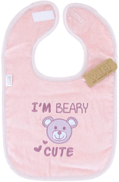 VIB® - Slabber 'I'M BEARY CUTE' rose smoke - Babykleertjes - Baby cadeau - zwangerschap aankondiging - geboorte cadeau