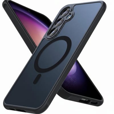 Hoesje Geschikt voor Samsung Galaxy S26 - Donker Blauw - Casemania Matte Armor Magnetische Back Cover - Geschikt voor MagSafe Telefoonhoesje - Val/Stoot Bescherming met Camera Protection