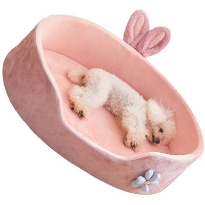 Panier rose pour animaux de compagnie, amovible et lavable, doux, confortable et chaud, pour chat, quatre saisons, L L