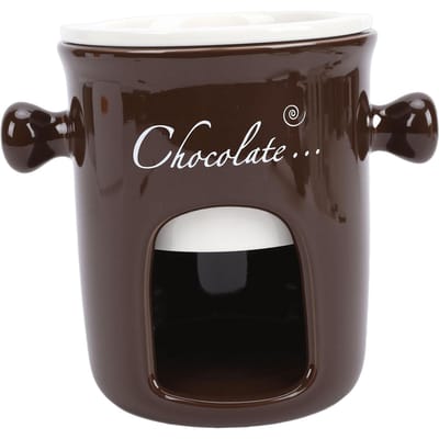 Tasse à fondre le chocolat Multifonctionnelle Élégante Tasse à fondue en céramique avec fourchette pour Glace Fromage gray