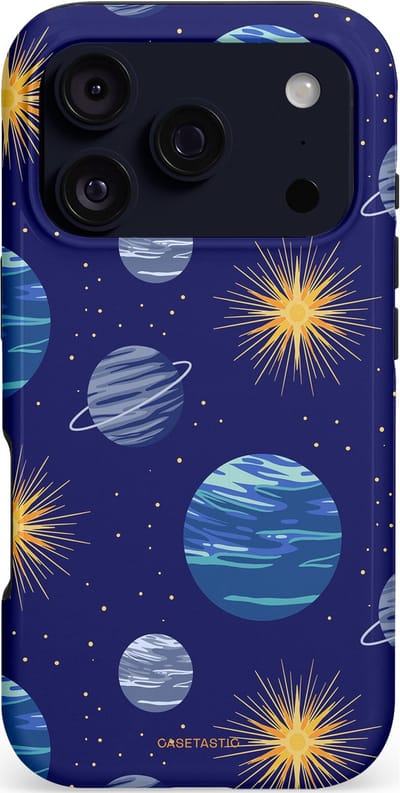 Casetastic hoesje geschikt voor Apple iPhone 17 Pro - MagSafe - Dubbellaagse bescherming - Stralende ster - Fashion Case - Donkerblauw Lavendel