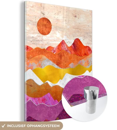 MuchoWow® Glasschilderij 30x40 cm - Schilderij acrylglas - Lesbian - Pride- Goud - Foto op glas - Schilderijen