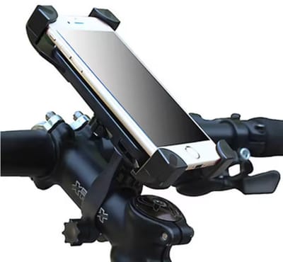 New Age Devi - Handige Fiets Telefoonhouder - 360 Rotatie - Geschikt voor Grote Telefoons tot 178 cm en Navigatie Systemen