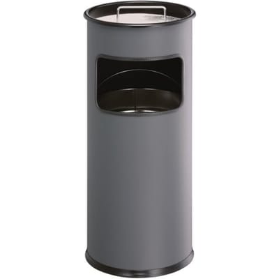 Durable METALL rund 333058 Papierbak 17 l Metaal (Ø x h) 260 mm x 620 mm Antraciet Met asbak 1 stuk(s)