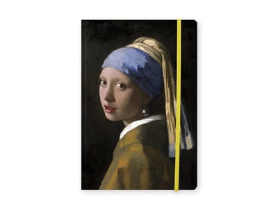 Lanzfeld Vermeer - Kunst Notitieboek A5 - Gelinieerd - Meisje met de Parel - 80 Pagina's - Softcover
