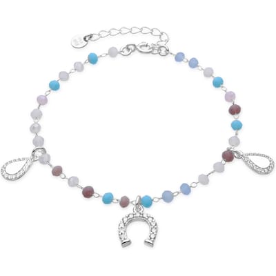 Luxenter Armband van 925 sterling zilver en aquamarijn zirkoon met rhodiumafwerking - Neusne