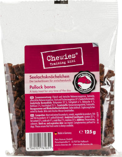 Chewies Goodies Hondensnacks Mini Koolvis - 12 x 125 gr - Voordeelverpakking