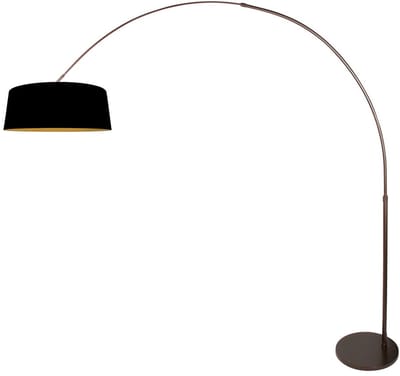 Vloerlamp Luma-Dark 4770CA Zwart Metaal/Textiel Hoogteverstelbaar met Draaikantelbaar E27 Fitting - Steinhauer