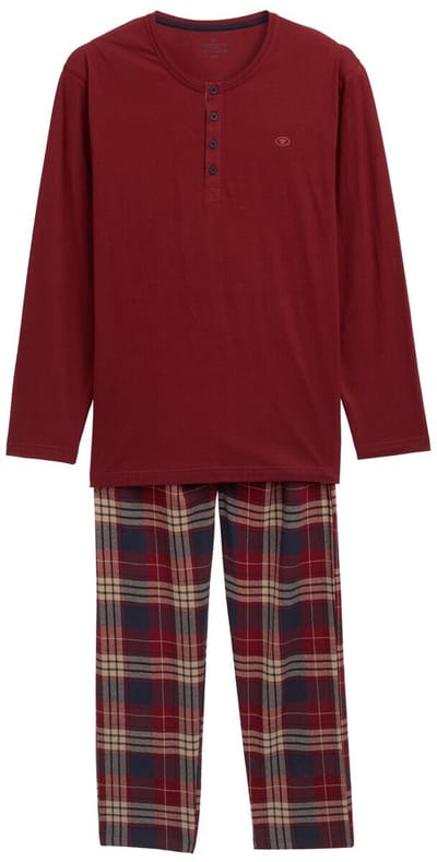 Tom Tailor - Pyjamaset met ruitjespatroon - Maat 54 - red-medium-check