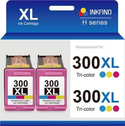 INKFIND 300XL Inktcartridge compatibel met HP 300 HP 300XL HP300XL HP300 HP CC644EE Hoge Capaciteit - 2-pack Kleur