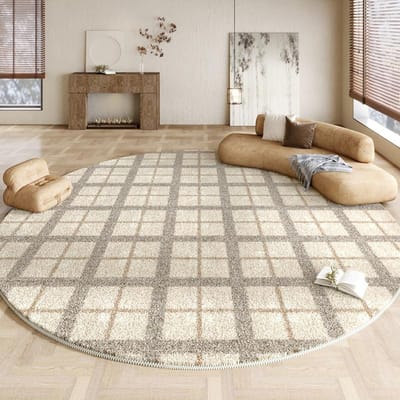 Wabi-sabi Stijl Woonkamer Decoratie Rond Tapijt Grote Oppervlakte Pluche Vloermat Zacht Pluizig Nachtkastje Tapijt verdikken Tapijten voor Slaapkamer 80x80cm