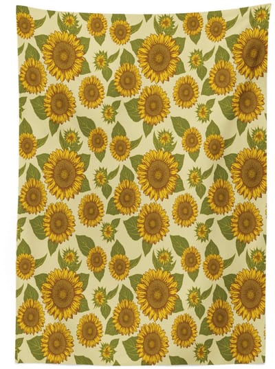 ABAKUHAUS Tafelkleed Jaargang Zonnebloem – 140x240 cm – Geel-Groen