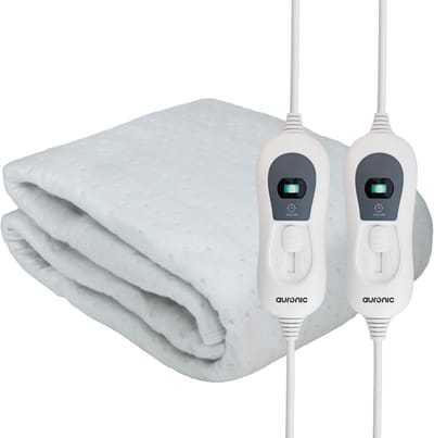Auronic Elektrische Onderdeken XL – 2 Persoons – 190×160 cm – 3 Warmtestanden – Automatische Uitschakeling – Elastische Hoeken – Wit