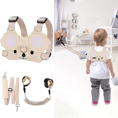 3-in-1 Kind Veiligheidslijn, Anti-Verlies Kind Leash met Veilige Polsband, Ondersteunend Hardloopharnas voor Kinderen, Ideaal voor Buitenactiviteiten en Wandelen