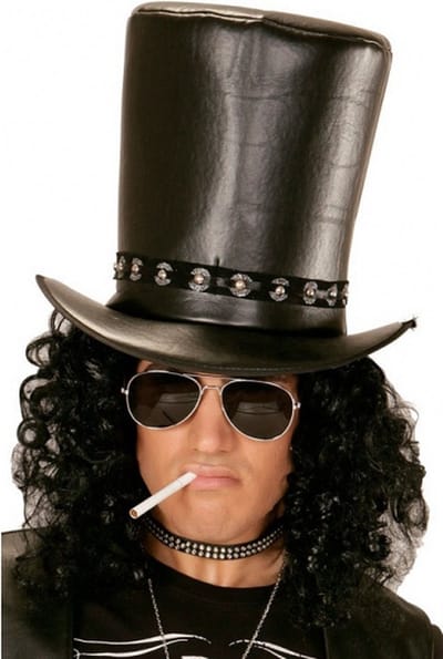 Widmann Rocksterren hoed - hoog - zwart - lederlook - volwassenen - rockstar - verkleedaccessoires