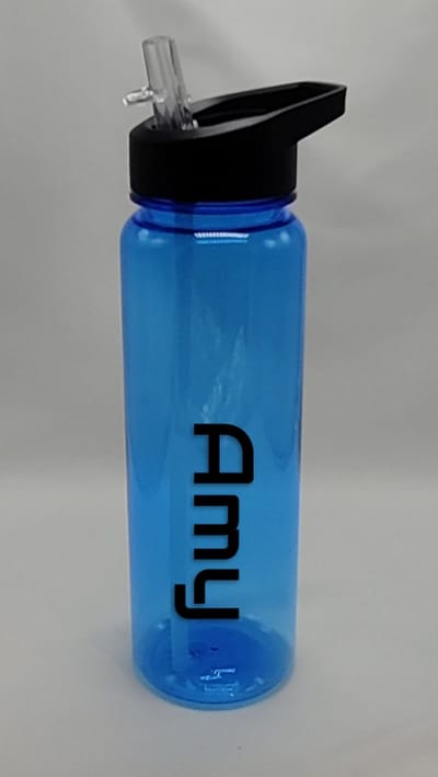 1+1 waterfles met rietje | inhoud 700ml | blauw | BPA vrij