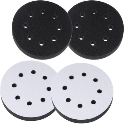 Set van 4 zachte spons interface pads met 8 gaten, polijstpads voor auto, geluidsarm en impactbestendig, 125 mm zachte dichtheid