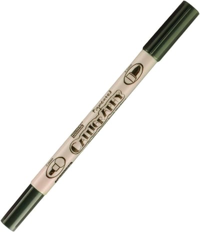 Marvy - Calligraphy Pigmented Twin Marker - Dark Grey