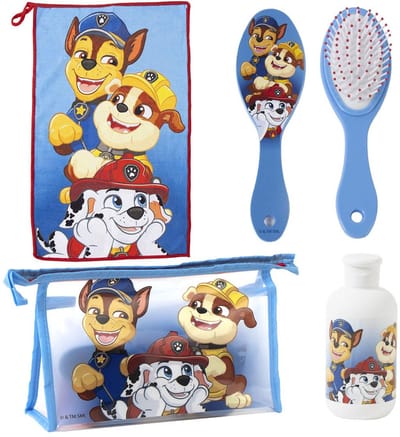 Paw Patrol Verzorgingsset Toilettas Handdoek Haarborstel Flesje Officieel Gelicenseerd