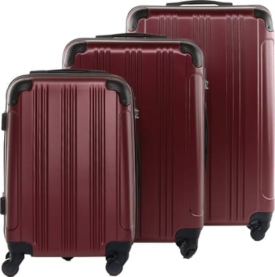 3-delige Koffer Set | Reisbagage | Sterke en Lichtgewicht Koffers | Ideaal voor Vliegtuig | Rood