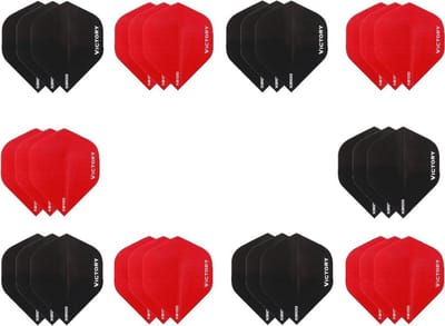 Darts Set - 10 sets (30 stuks) - XS100 Poly flights - duo kleur pakket - Zwart en Rood – flights - dartflights