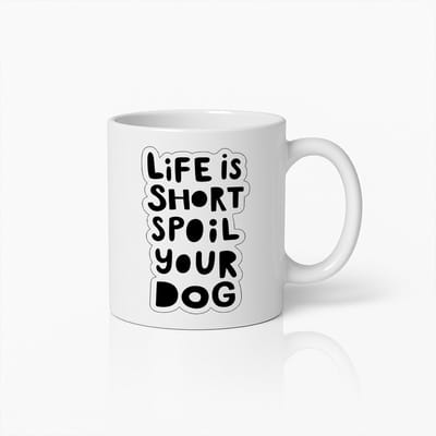 Het Leven is Kort Verwen Je Hond Mok 330ml – Grappige Hondenliefhebber Koffiebeker – Perfect Cadeau voor Huisdiereigenaren & Hondenmama’s