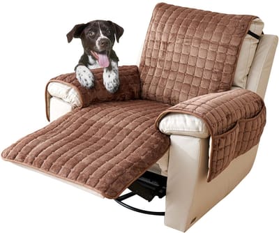Fauteuilbeschermer Waterdicht Ligbankhoes met Armleuningen Relaxstoelbeschermer Wasbaar Fauteuil Beschermer voor Huisdieren Katten(Koffie, 1-zitting(53 * 190cm))