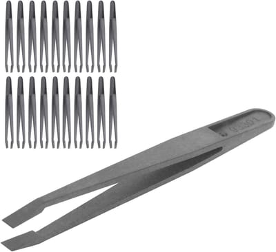 Antistatische Pincetten - Reparatie Hulpmiddelen - Elektronica Reparatie - Koolstofvezel Materiaal - 20 Stuks - Zwart