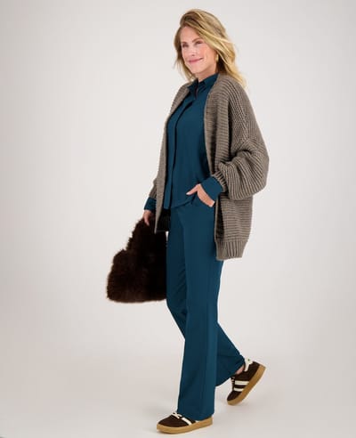 Je m'appelle Travelstof Dames Broek Straight fit Met stretch - Blauw - Maat XL