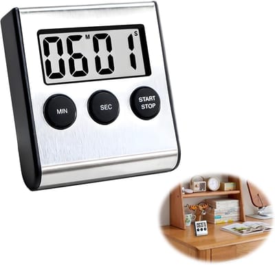 Digitale keukentimer - magnetische digitale timer - elektronische countdown met grote cijfers met luid alarm - multifunctionele timer met houder en haak - ideaal voor keuken - gebak