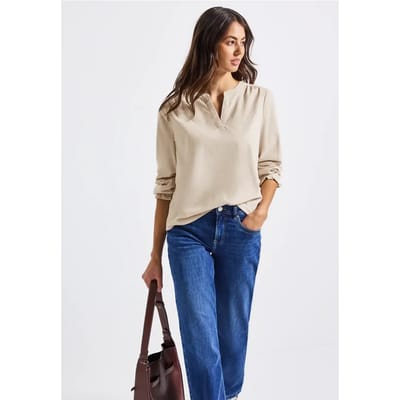 Corduroy blouse met ruches