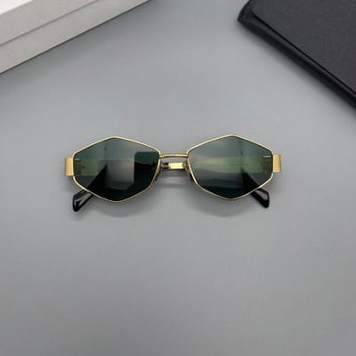 Lunettes de Soleil Rhombus Punk Métal Petit Cadre Élégant Lunettes de Soleil Polygone Femmes Pour Femmes Tendance Vintage Lunettes de Diamant